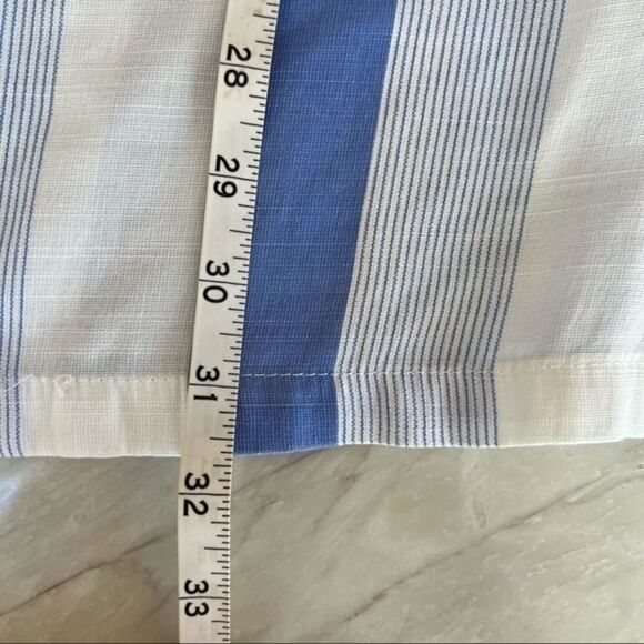Chocolate cotton blend flower embroidered summer striped blue/white dress size L - Picture 5 of 7